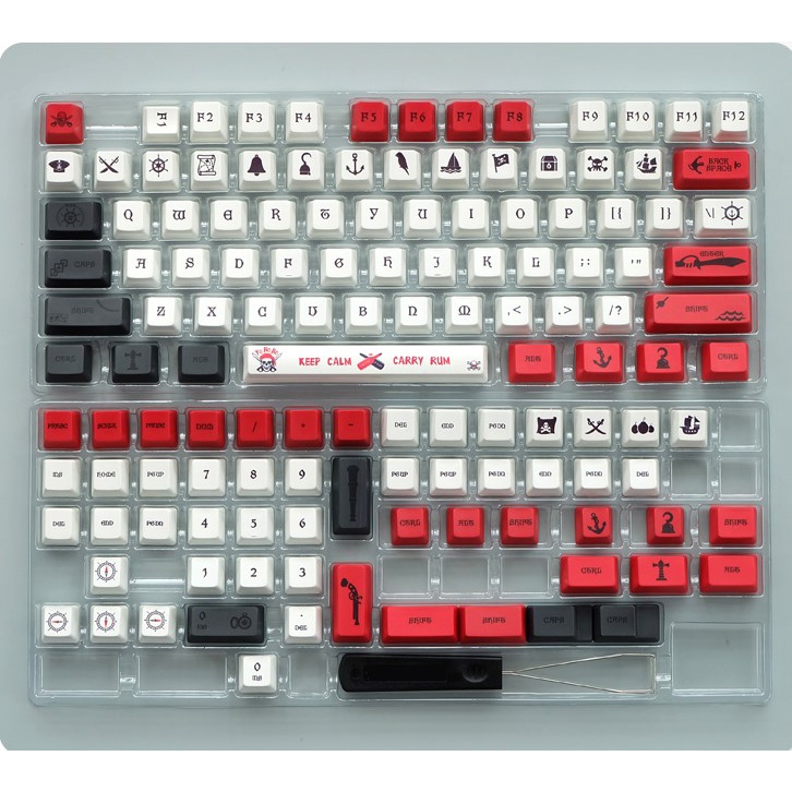 Chủ đề Keycap Pirate OEM Chiều cao PBT Thăng hoa 131 phím Thích hợp cho bàn phím cơ 104/68/87/980.etc