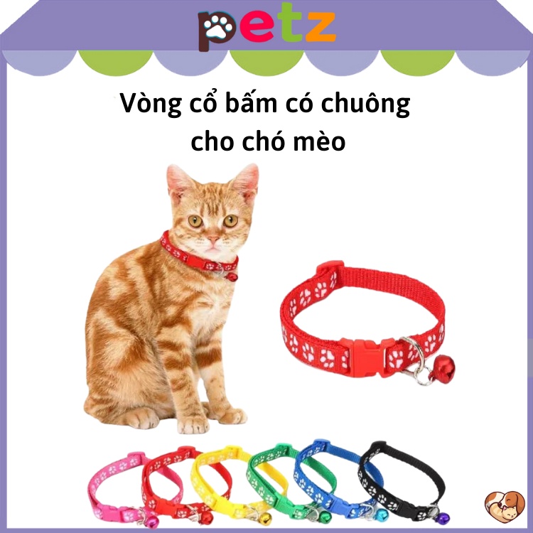 Vòng cổ bấm có chuông cho chó mèo PETZ vòng đeo cổ cho thú cưng phụ kiện chó mèo