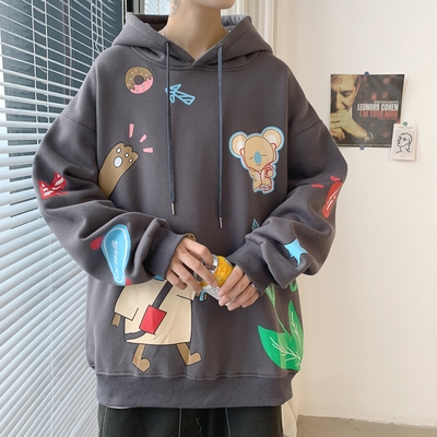 Áo Hoodie Dáng Rộng Họa Tiết Hoạt Hình Phong Cách Hàn Quốc Thời Trang Cho Nam / Nữ | BigBuy360 - bigbuy360.vn