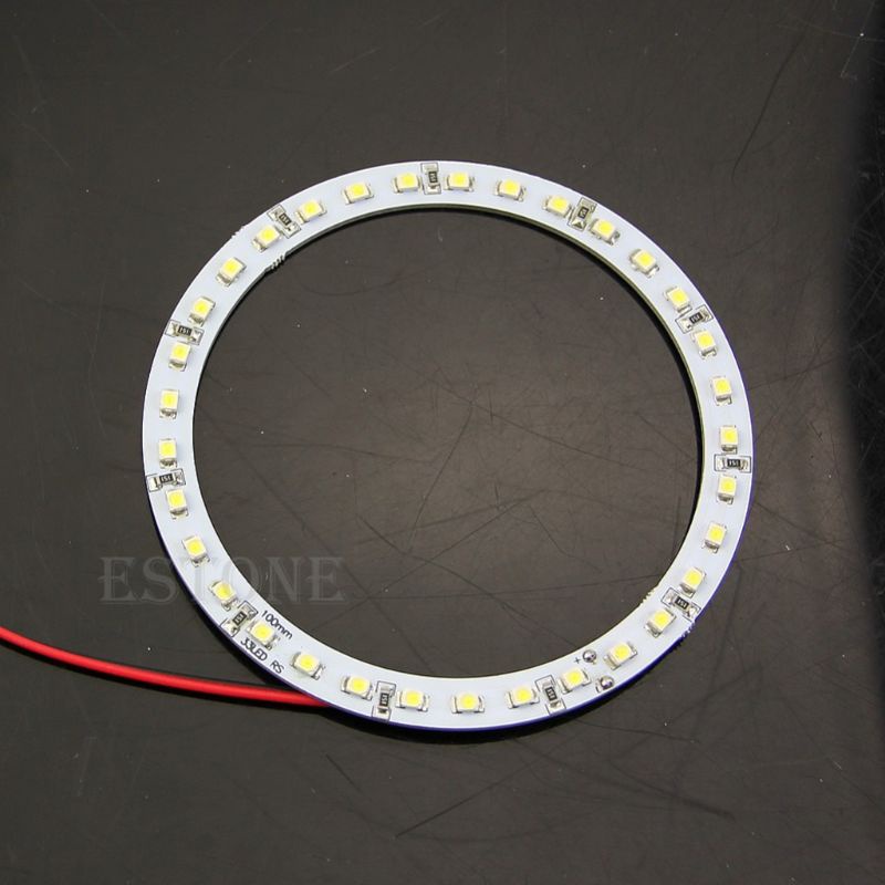 Bộ 2 đèn LED hình vòng tròn 100mm 33-SMD DC 12V ánh sáng trắng cao cấp