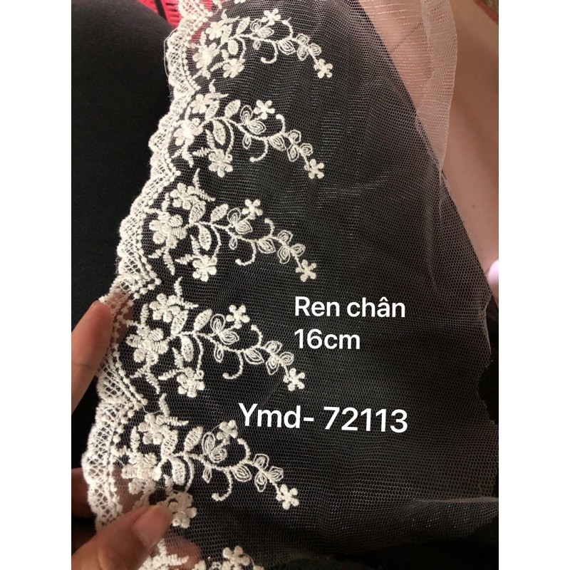 Ren chân 16cm, ren trang trí, phụ kiện may