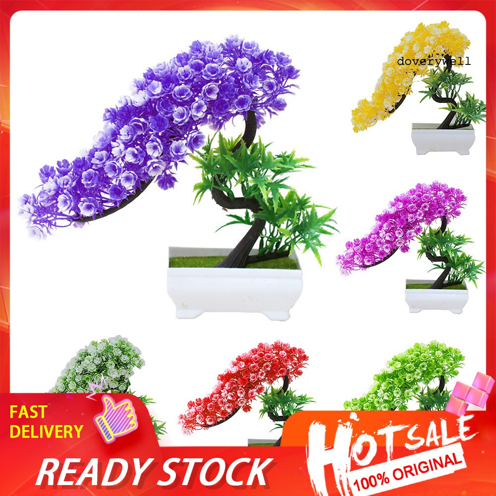 Đồ trang trí chậu cây bonsai mini bằng nhựa dùng trang trí
