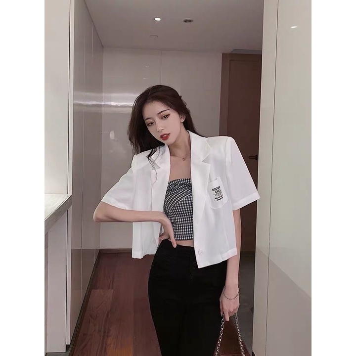 Áo Khoác Nữ Tay Ngắn Phong Cách Hàn Quốc Thời Trang | BigBuy360 - bigbuy360.vn