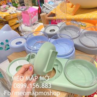 KHAY ĂN ĐÔI KÈM BÌNH NƯỚC CHÓ MÈO