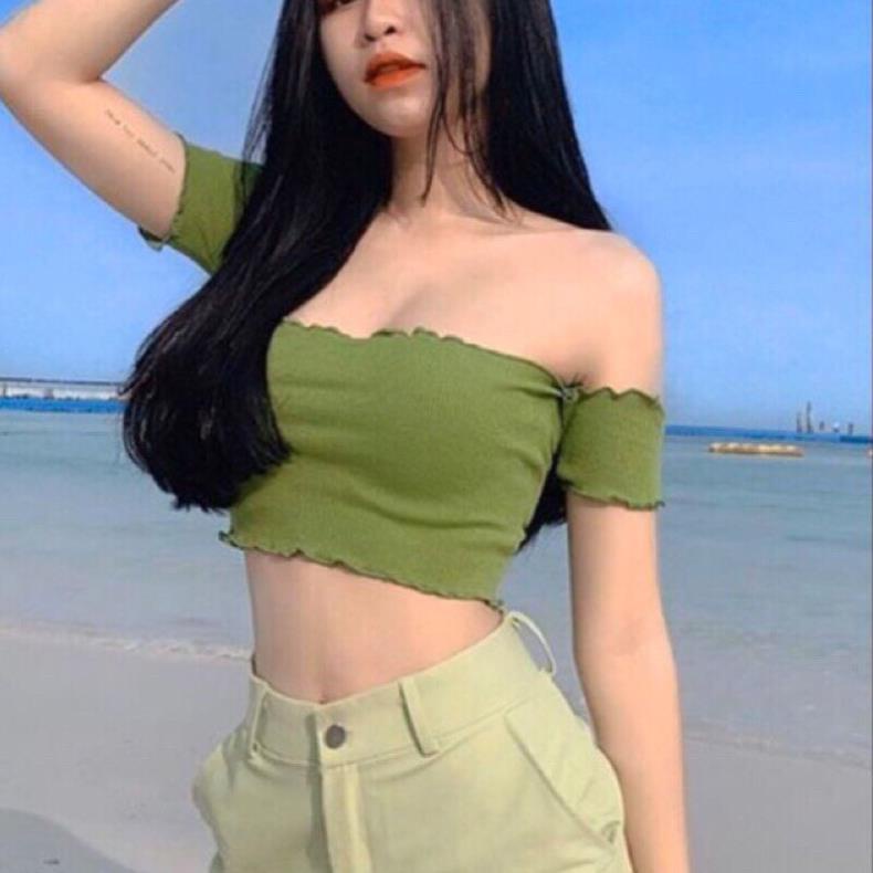 Áo Croptop Trễ Vai Siêu Hot