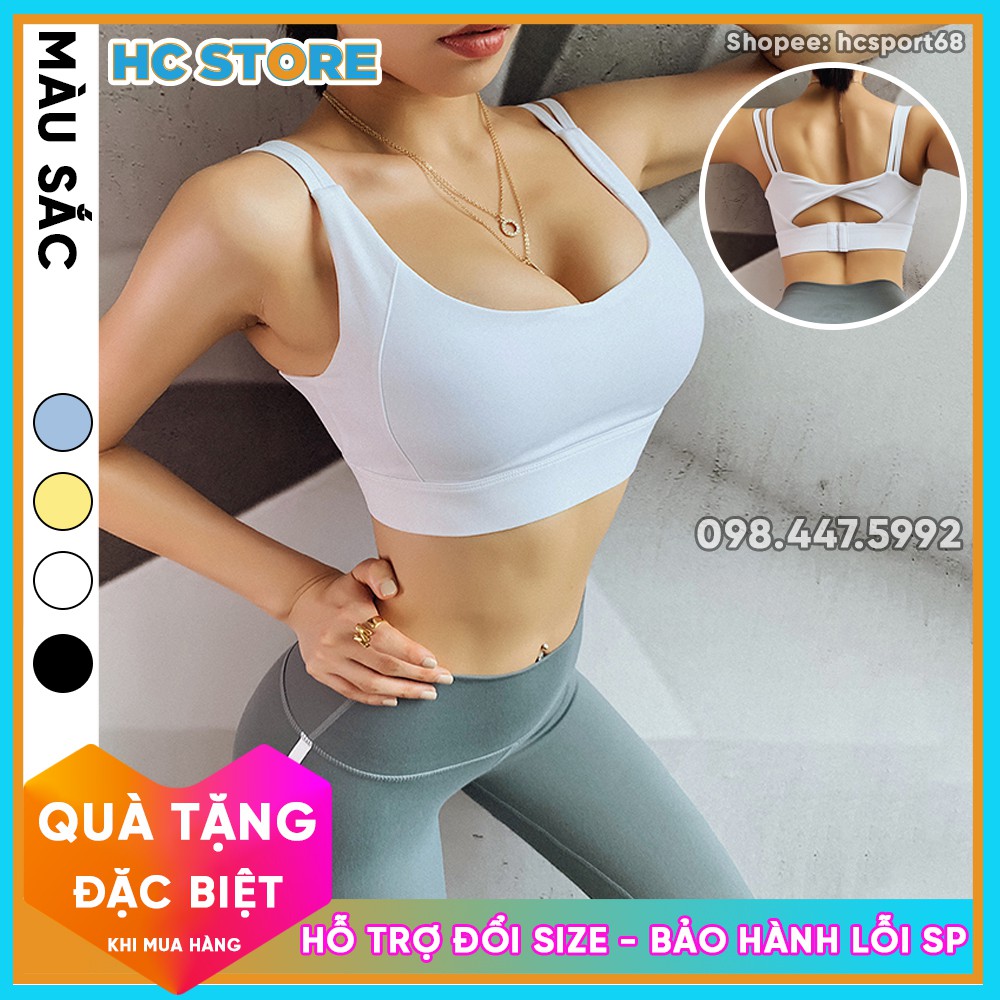 Áo Bra Nơ AL18 Tập Gym Yoga Nữ, Cách Điệu Phần Lưng, Có Khoá Cài Sau, Chống Sôc Nâng Đỡ Ngực Khi Tập Luyện - HcSport68