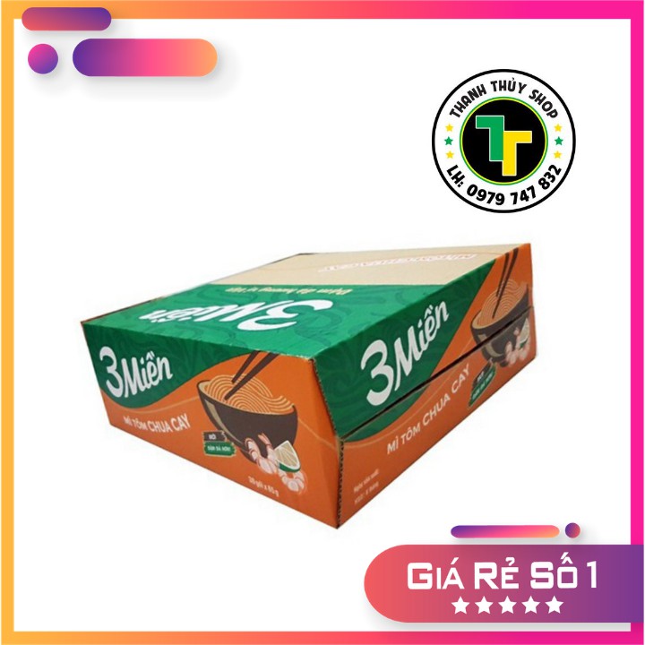 [Hỏa tốc] Thùng mì 30 gói Ba miền tôm chua cay siêu ngon date mới liên tục loại 65g | BigBuy360 - bigbuy360.vn