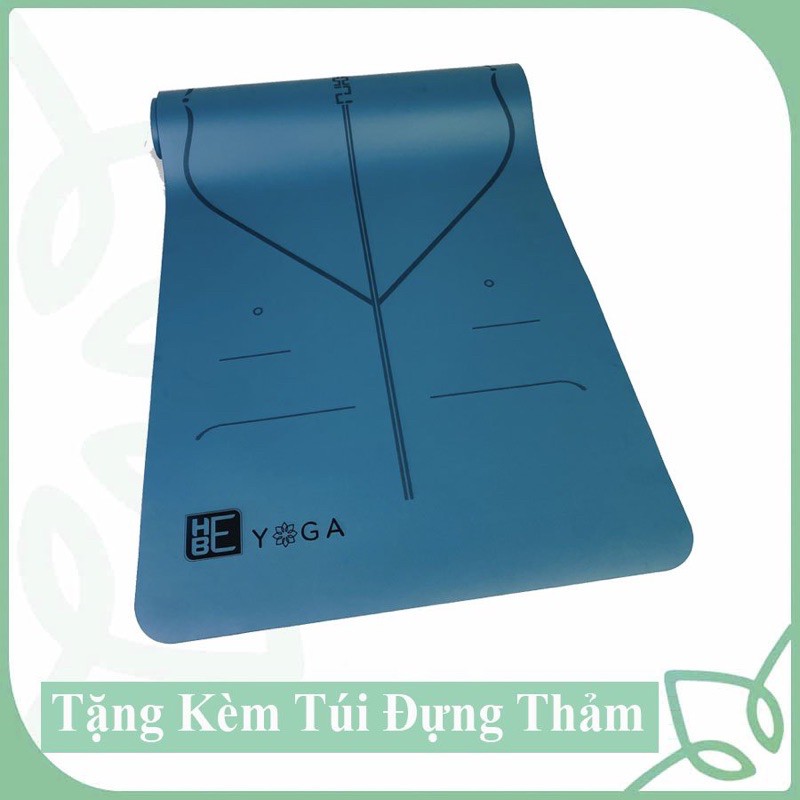 Thảm Tập Yoga Gym Định Tuyến HEBEYOGA PU Cao Su Bronzing Vạch Kẻ Mạ Vàng Kèm Túi Cao Cấp