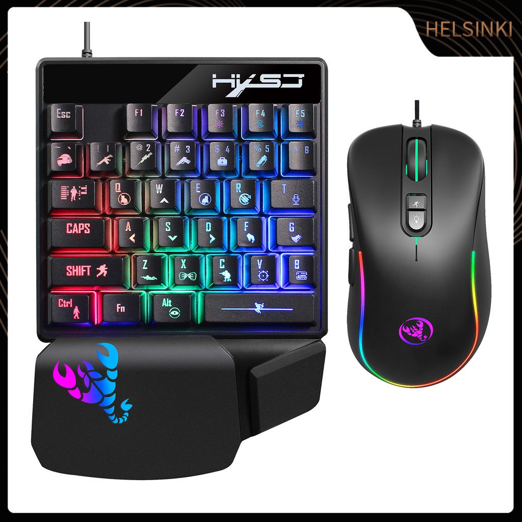 Set 2 Bàn Phím + Chuột Chơi Game Hxsj Rgb 35 Phím Có Đèn Nền