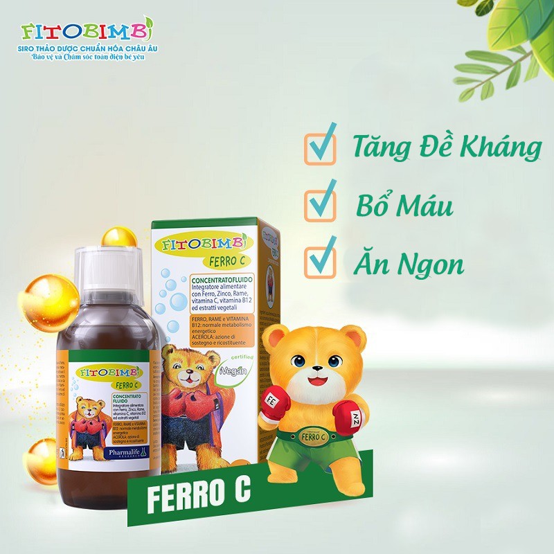 ✔️️️(Tặng Quà Xinh) Ferro C - Bổ sung Sắt, Vitamin C, Kẽm - Bổ Máu và Tăng Cường Đề Kháng cho Bé