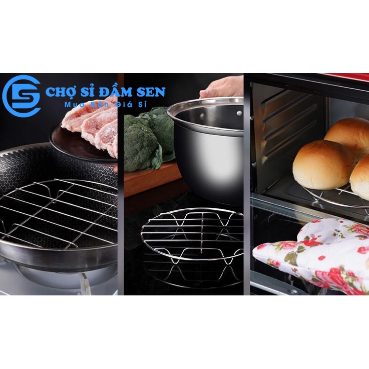 Giá Hấp Inox tiện dụng. Rack nướng bánh hình tròn, giá lót nồi cách nhiệt G396-GiaHap-Inox