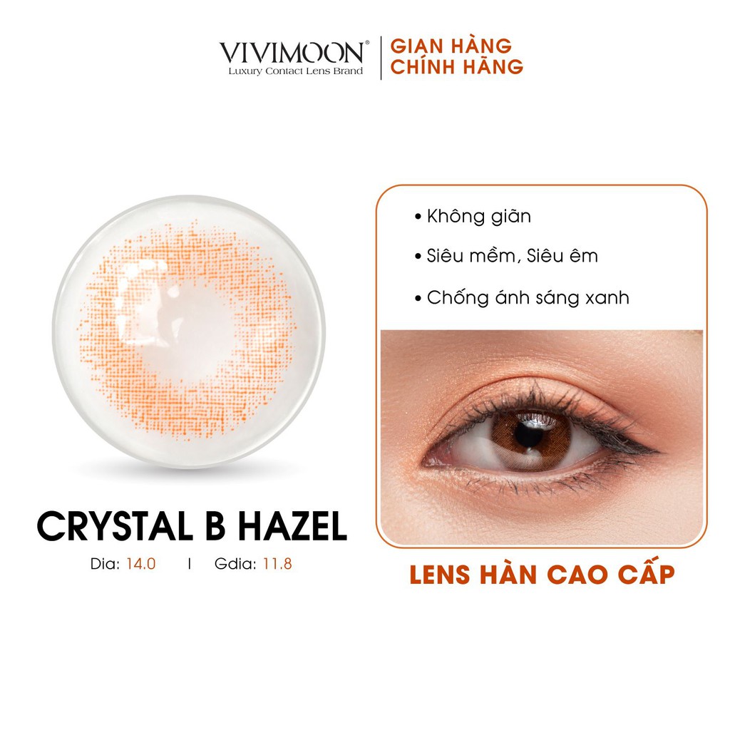 Lens cận màu nâu cánh gián VIVIMOON Crystal B Hazel 11.8 mm