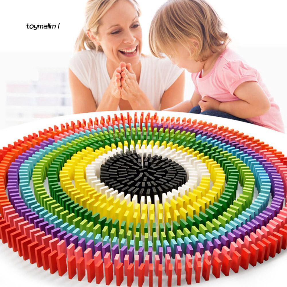 Bộ 120 tấm thẻ gỗ domino nhiều màu sắc thú vị cho bé xếp chơi