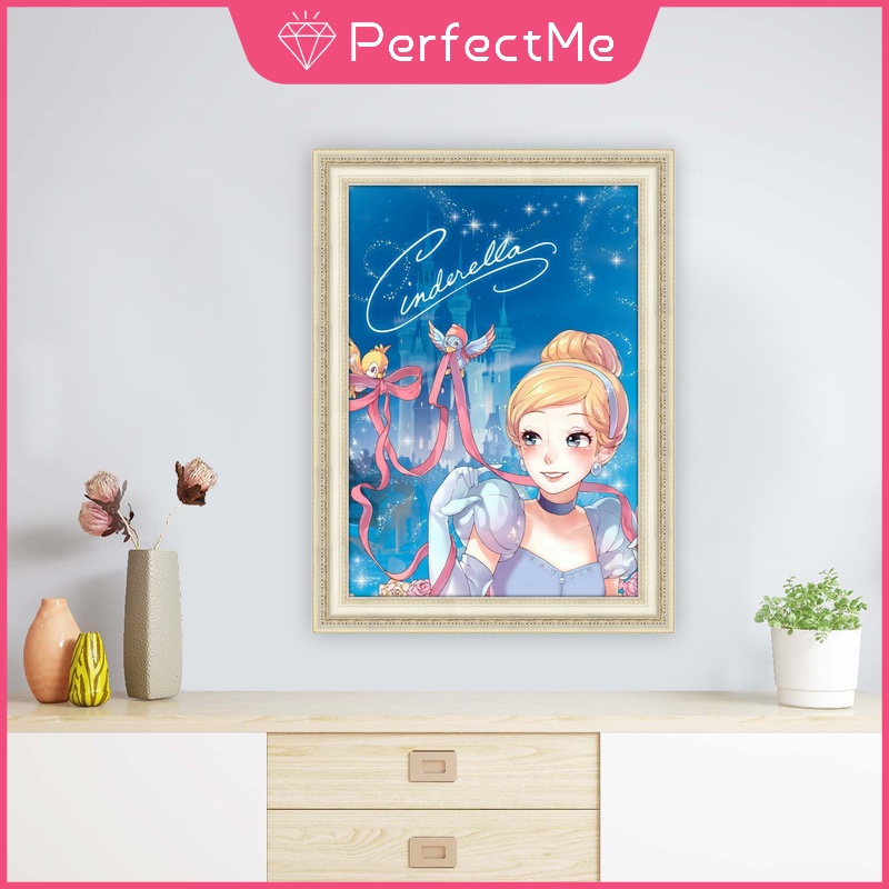 (Hàng Có Sẵn) Bộ 1 Tranh Đính Đá Tự Làm Trang Trí Nhà Cửa Hình Công Chúa Disney Kích Thước 30 x 40 cm