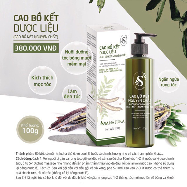 [Sale Cắt Mã] Cao bồ kết nguyên chất Sam Natural Chính Hãng 100%