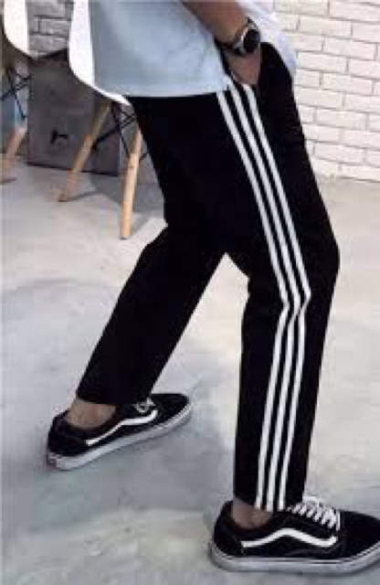 Quần thể thao 3 viền thu đông nam. Kiểu dáng ống suông. Phom 50-85kg