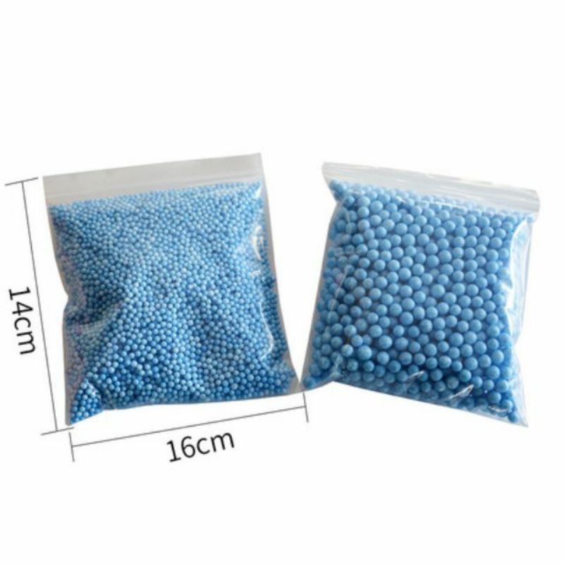 Hạt mút xốp hàng nhập không phai màu.nguyên liệu làm slime / kích thước bao bì 16x14cm