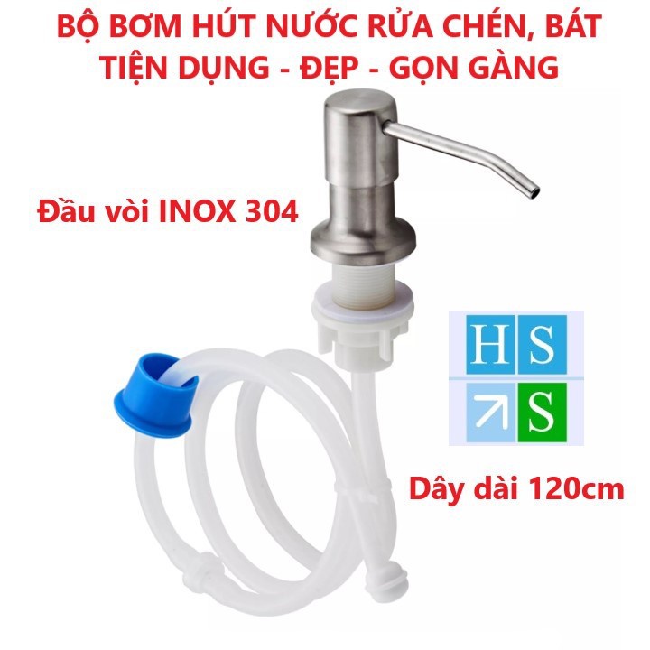 Bộ vòi dẫn nước nước rửa chén inox 304 gắn bồn rửa bát dây dài 1.2met