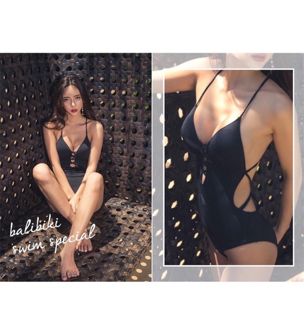 [BKN711] &lt;HÀN&gt; BODYSUIT ĐEN ĐAN DÂY NGỰC KIỂU HÀN