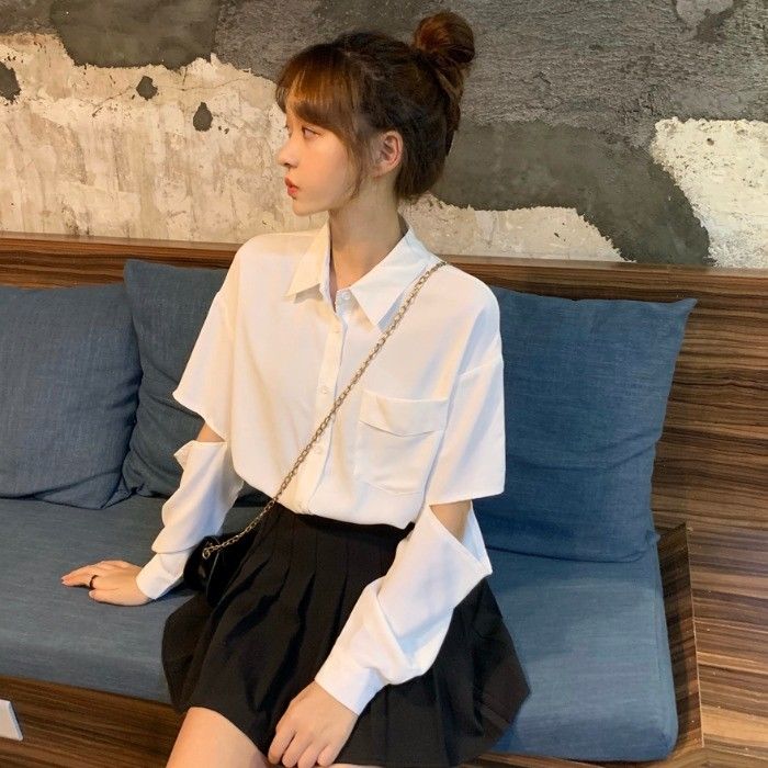 Áo Sơ Mi Trắng Dài Tay Thời Trang Nữ Tính