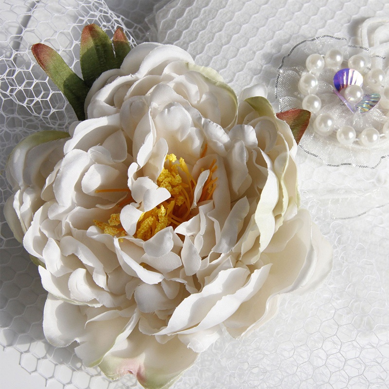 Kẹp Tóc Hình Nón Đính Hoa Sang Trọng Cho Cô Dâu