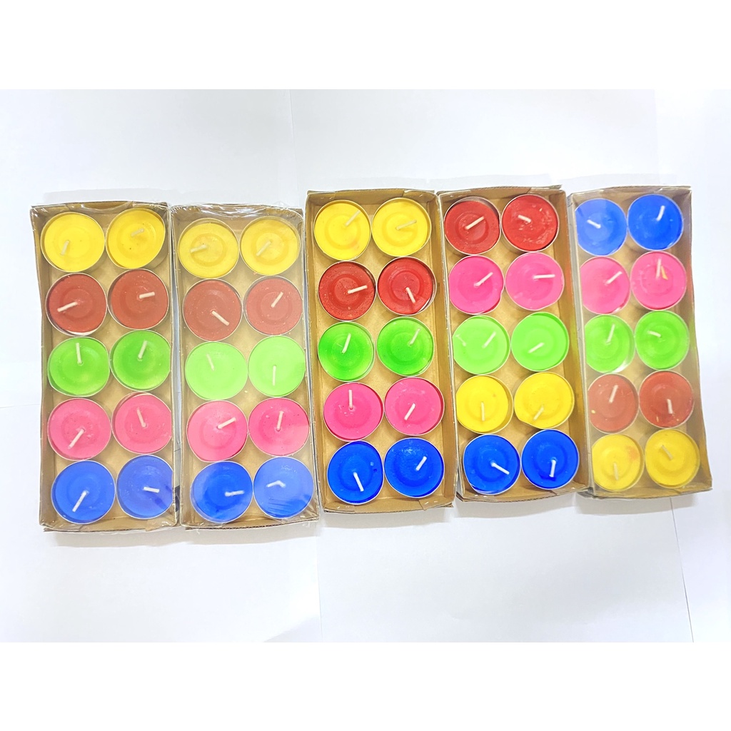 Đèn Cầy T.Light 5 Màu Sang Trọng - Hộp 10 Viên 5 Màu - Nến Ly Cung Hỷ