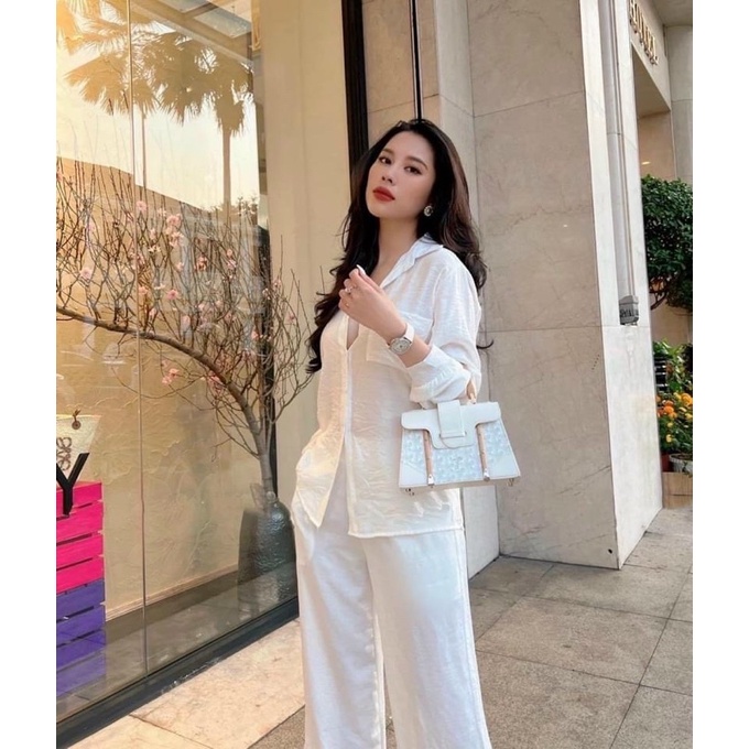 Set bộ đũi trắng quần dài