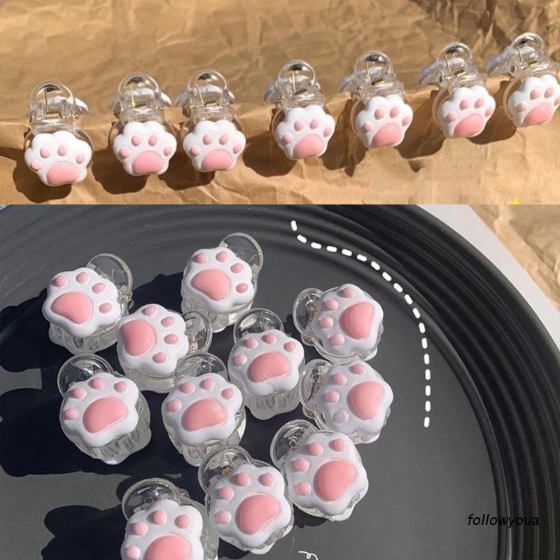 Kẹp tóc hình chân mèo đáng yêu bằng nhựa resin chống trượt
