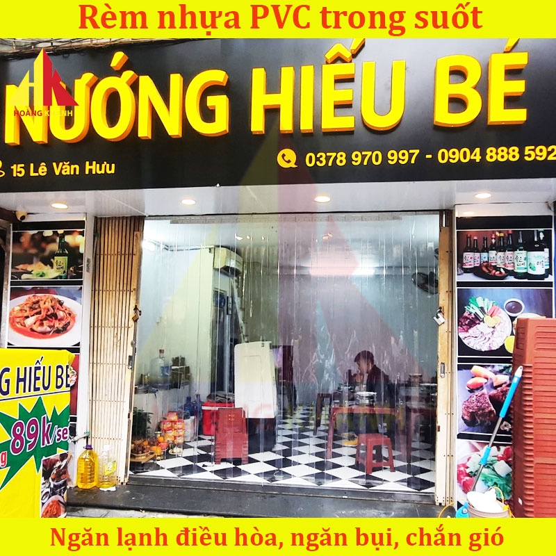 Rèm nhựa PVC ngăn lạnh điều hòa HOANGKHANH  Rèm ngăn lạnh giá rẻ - Màn nhựa PVC