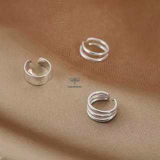 Khuyên tai bạc nữ TLEE kẹp vành set 3 mẫu basic TLEE JEWELRY B0116
