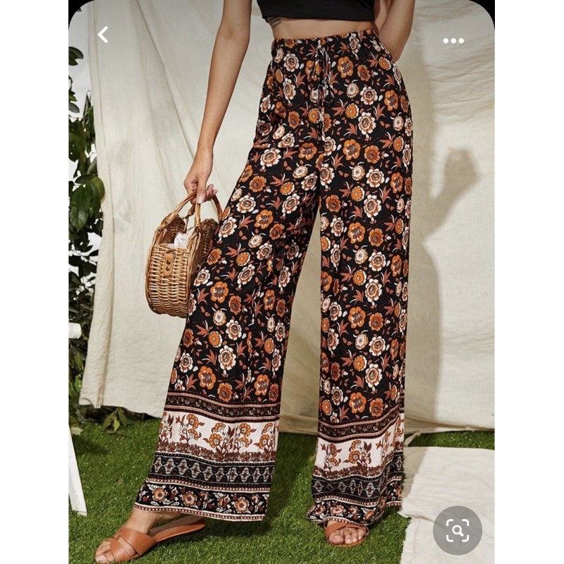 [47-60ký]Quần Culottes ống rộng thổ cẩm phong cách boho có 2 túi(link 1)