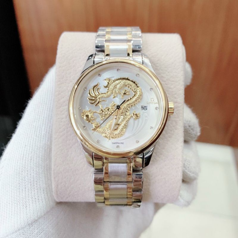 Đồng hồ nam Omega pm102 mặt rồng vàng, máy nhật , kính sapphire chống xước , chống nước