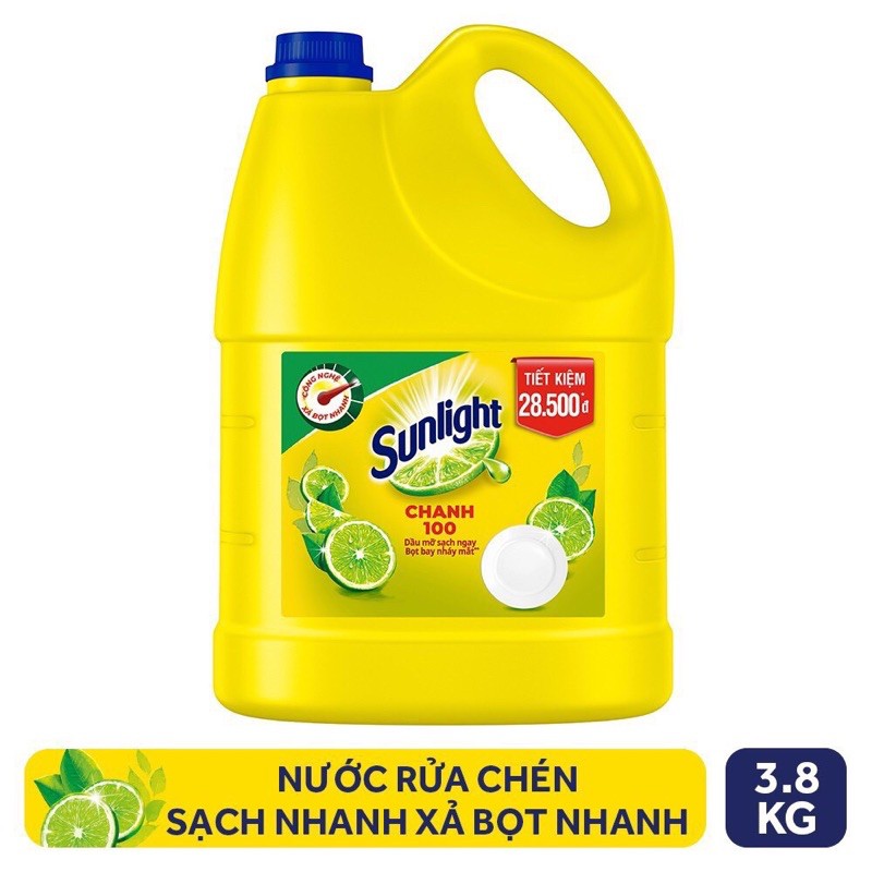 nước rửa chén sunlight Chanh 3,8kg