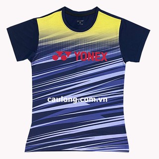 Áo cầu lông nam nữ cổ tròn yonex 7967 xanh đen