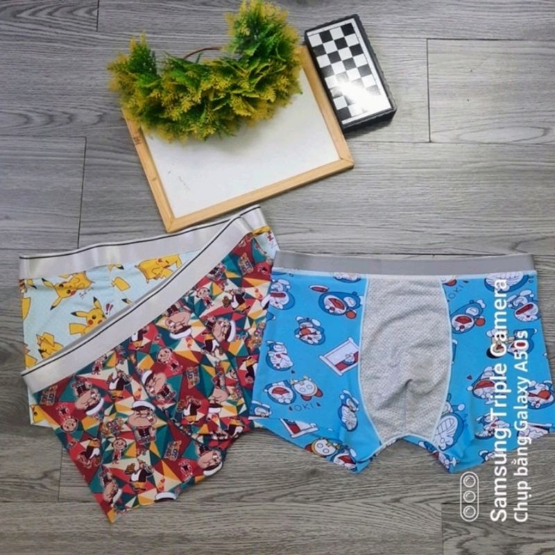 Quần Lót Nam Sịp Nam Thun Lạnh Siêu Xịn Xò  Quần Xịp Đùi Nam In Hình Đoremon ,shine
