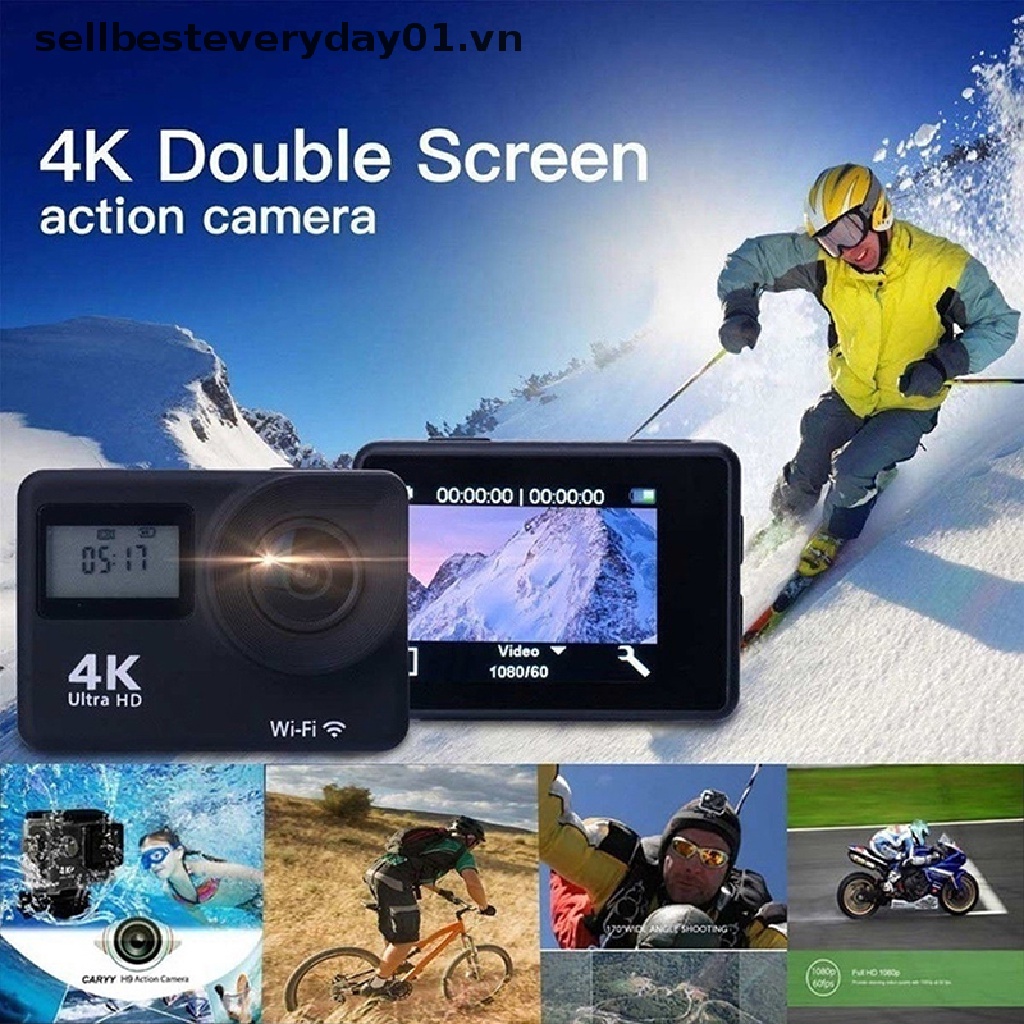 Camera hành trình hai màn hình 4K 1080P HD 2'' chống thấm nước As Go Pro UK
 | BigBuy360 - bigbuy360.vn