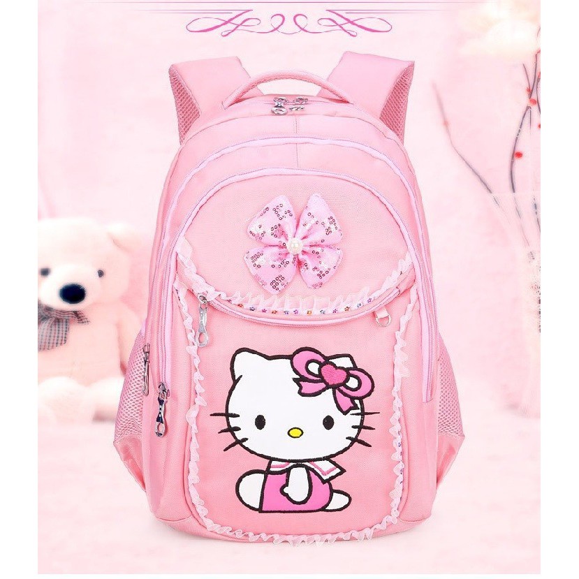 Balo Học Sinh Bé Gái Xinh Xắn, Balo Học Sinh Tiểu Học Hello Kitty Cao Cấp - 1623