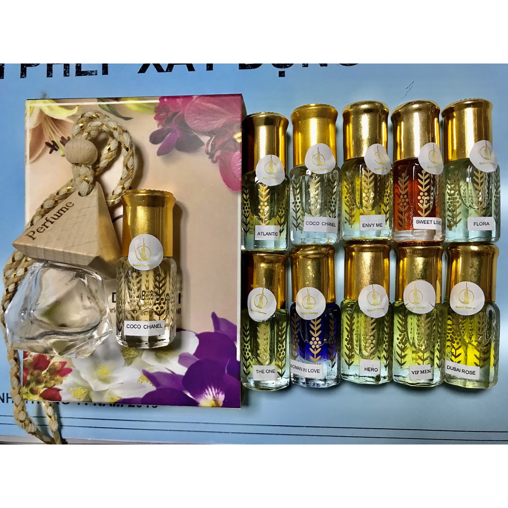 Tinh dầu nước hoa Dubai Mini 3ml dạng lăn (tặng kèm lọ treo ô tô)
