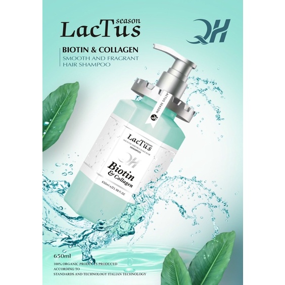 Dầu gội Botin LACTUS season giảm rụng tóc, ngăn gàu dưỡng ẩm QH LACTUS Season Biotin Collagen
