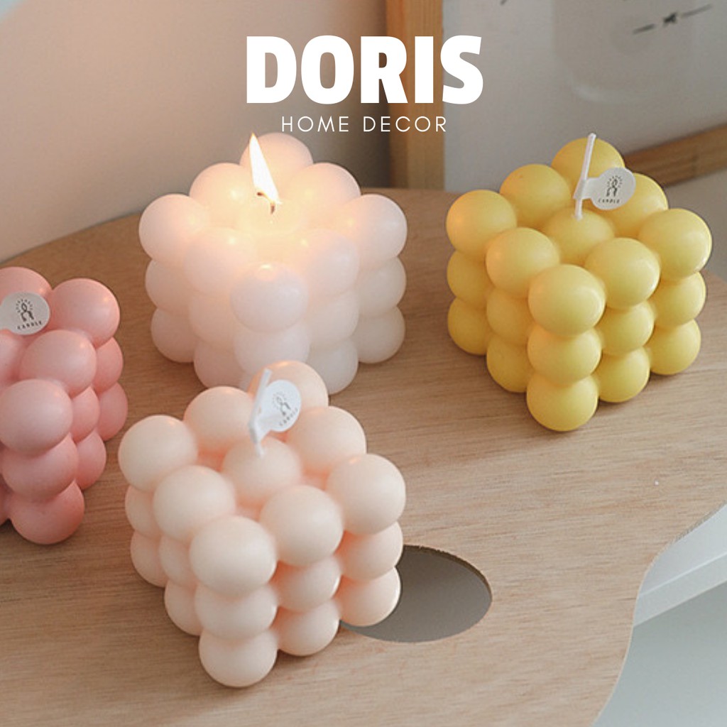 Nến thơm hình khối rubik, nến trang trí rubic đậu nành tự nhiên decor góc chụp ảnh - Doris.decor