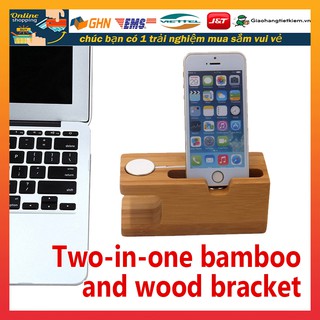 Dock sạc để bàn Iphone apple watch bằng gỗ giá để đồ điện thoại đồng hồ