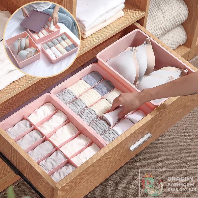【Hàng Đẹp】Ngăn đựng đồ lót cho gia đình，Hộp đựng đồ lót ngăn cách có ngăn kéo，Hộp đựng áo ngực, tất, cà vạt-LO-35