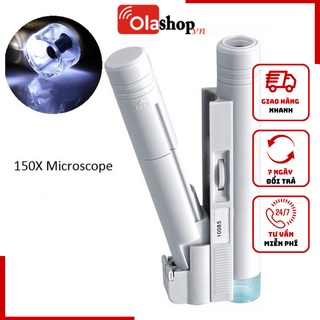 Kính lúp cầm tay phóng đại 150x có đèn