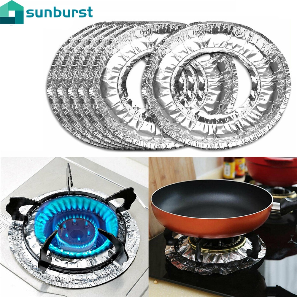 10 Miếng lót lá nhôm kháng nước chống dầu chịu nhiệt dùng một lần cho bếp gas
