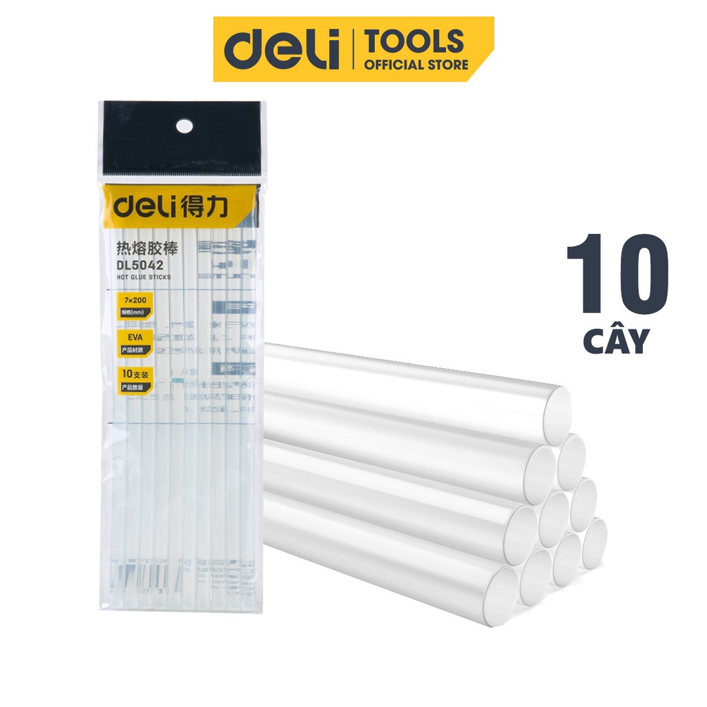 [Combo 10 Cây] Keo Nến Deli 7mm Chất Lượng Cao - Phù Hợp Với Mọi Loại Súng Bắn Keo - DL5042