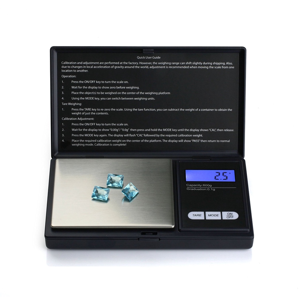 Cân Tiểu Ly Điện Tử Mini 500-0.1g Cân Tiểu Li Nhà Bếp Trang Sức, Thảo Dược Bỏ Túi Nhỏ Gọn Độ Chính Xác Cao