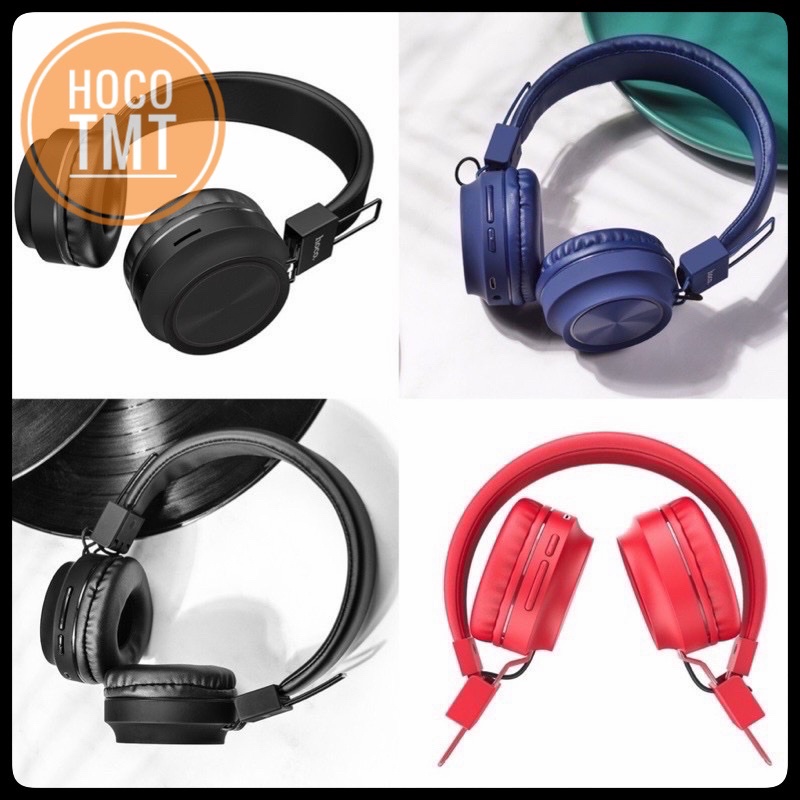 Tai nghe chụp tai Bluetooth Hoco W25 Promise Wireless V5.0, hỗ trợ thẻ TF, chế độ AUX - CHÍNH HÃNG