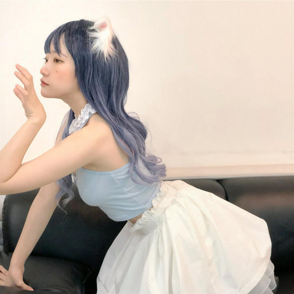 GM Áo Dây Nữ Cộc Tay In Hình Mèo Hello Kitty Dễ Thương