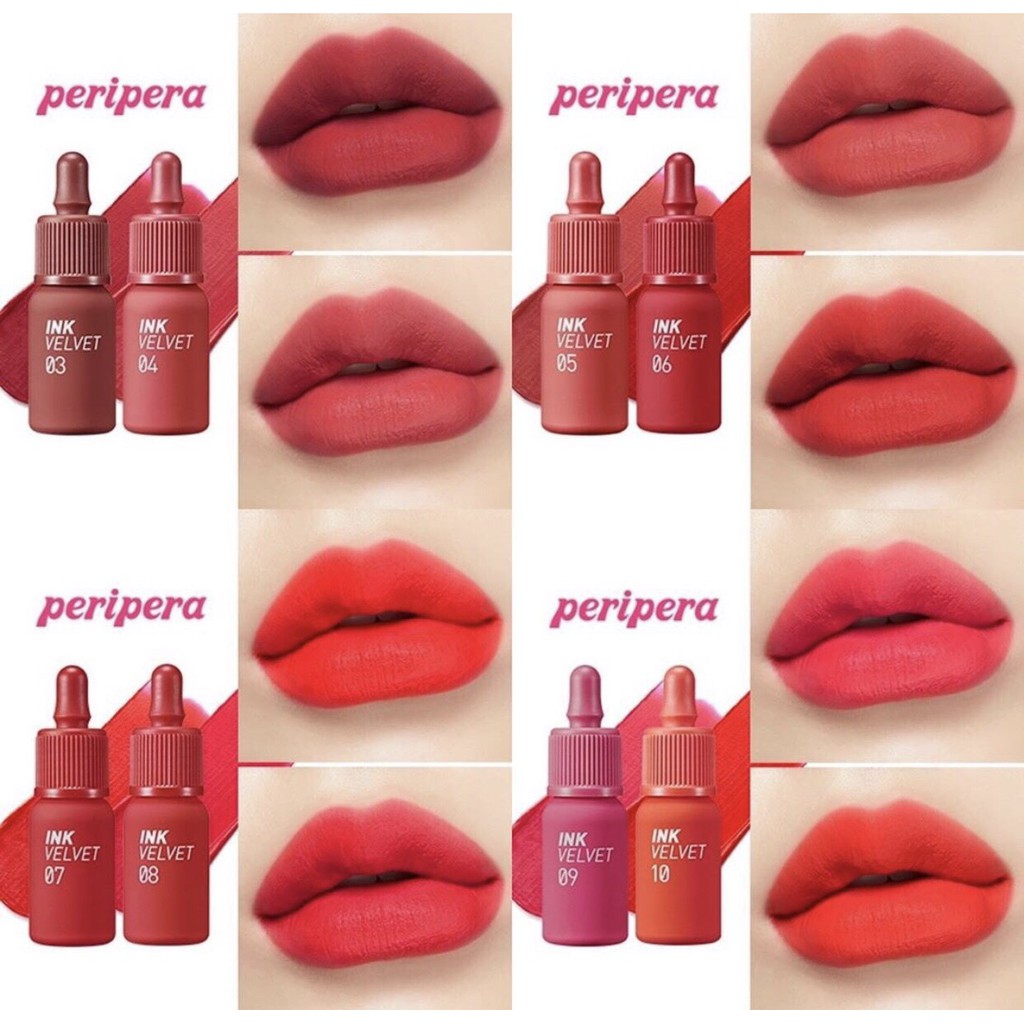 Son Kem Siêu Lì Peripera Ink Velvet Lip Tint (Sẵn màu 101,102,103)