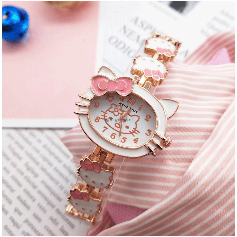 VG Đồng hồ đeo tay nữ sinh viên kim cương Hello kitty